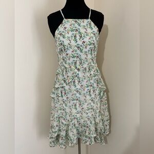 Banana Republic White Floral High Low Dress